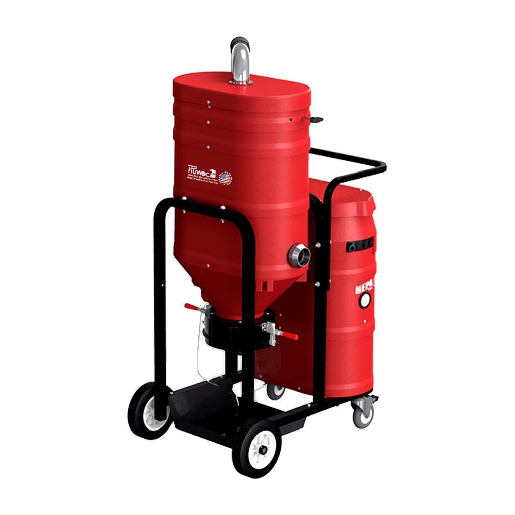 Ruwac RB352H HEPA MAXX double stack direct bagging industrial vacuum, 350 CFM, 220V